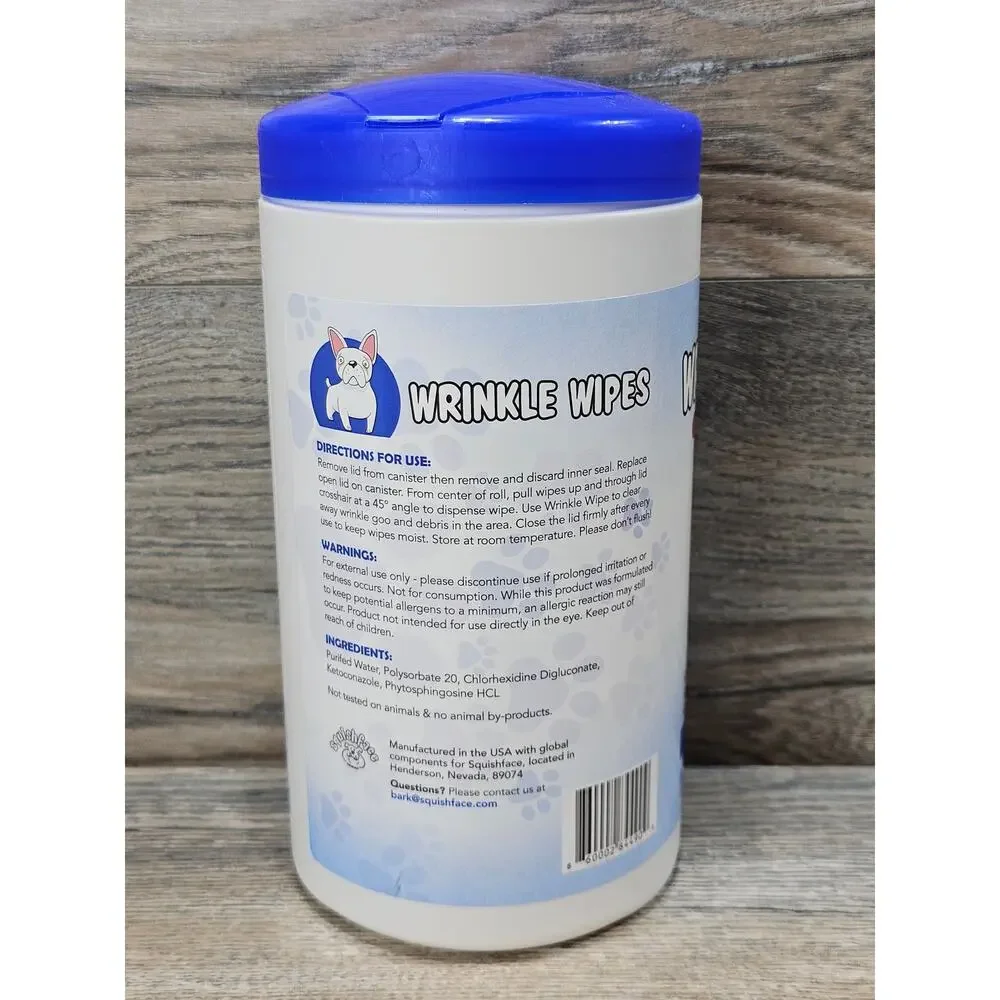 Squishface Wrinkle Wipes for Dog Wrinkles 80-Count Wipes 5